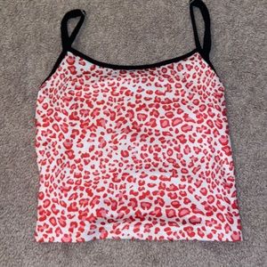 red and white cropped tank